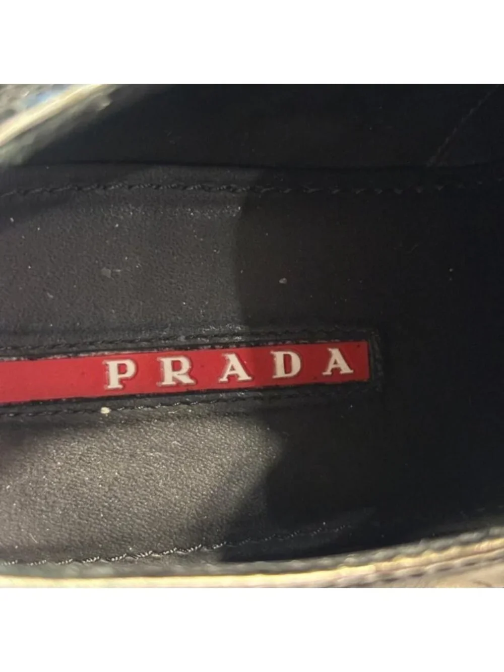Prada Sport Leather Shoes Monk Strap Wing Tip Bicolor Sneakers Black 37
